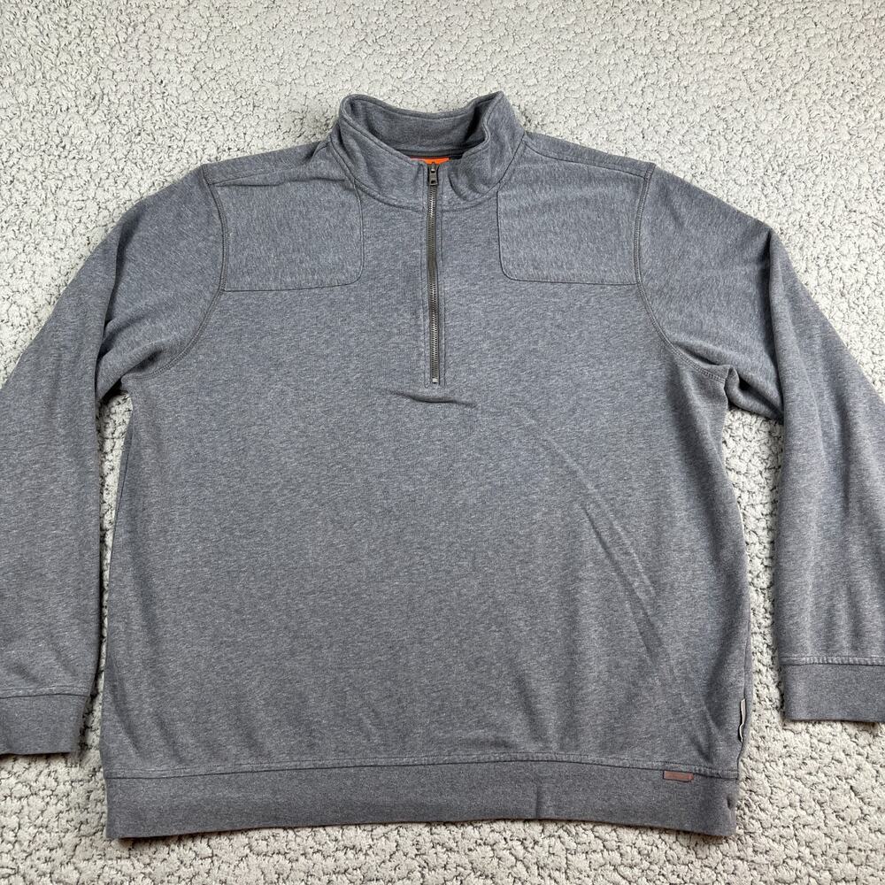 Merrell 1/4 Zip Pullover Sweater Mens XXL Gray Reinforced Shoulder Mock Neck